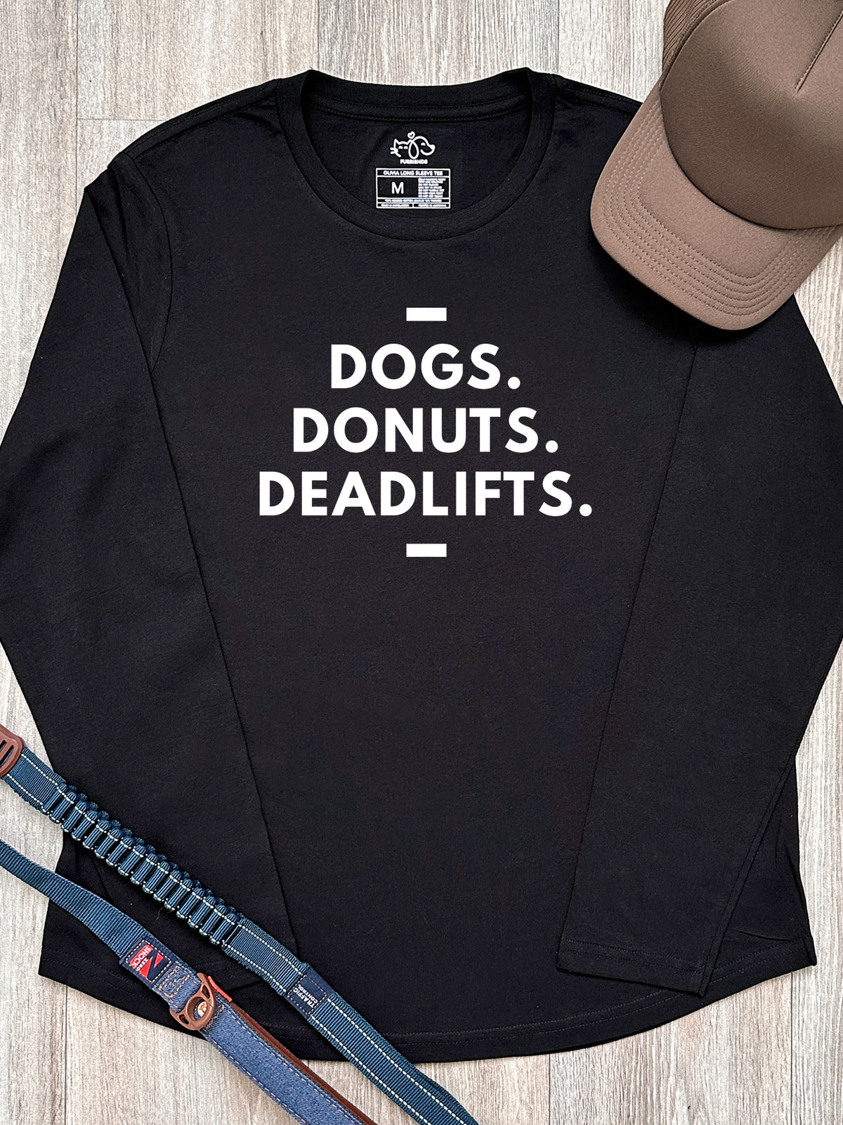 Dogs. Donuts. Deadlifts. Olivia Long Sleeve Tee