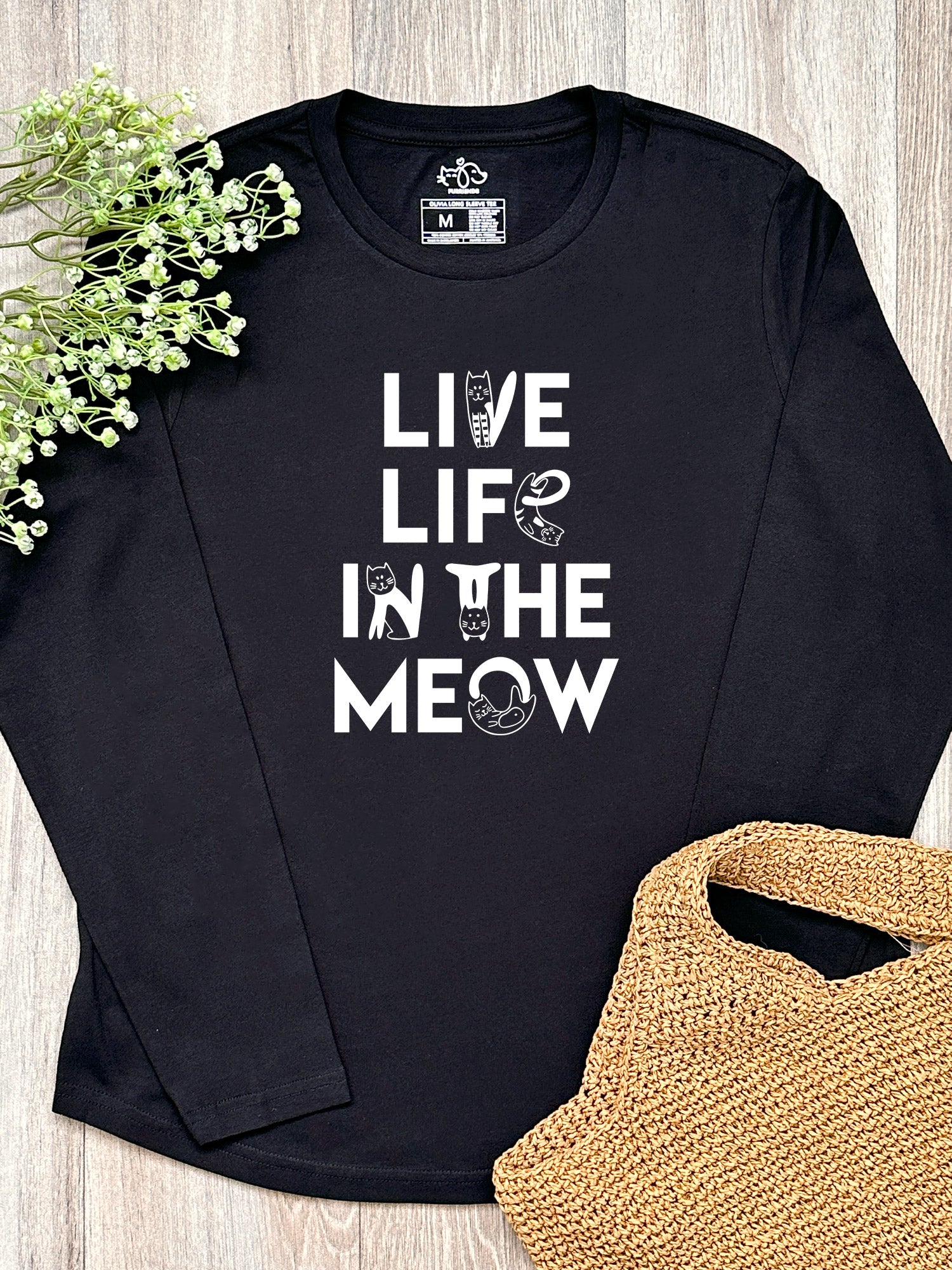 Live Life In The Meow Olivia Long Sleeve Tee