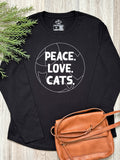 Peace. Love. Cats. Olivia Long Sleeve Tee