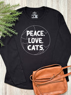 Peace. Love. Cats. Olivia Long Sleeve Tee