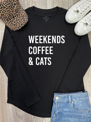 Weekends Coffee & Cats Olivia Long Sleeve Tee