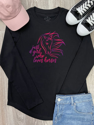 Just A Girl Who Loves Horses Olivia Long Sleeve Tee