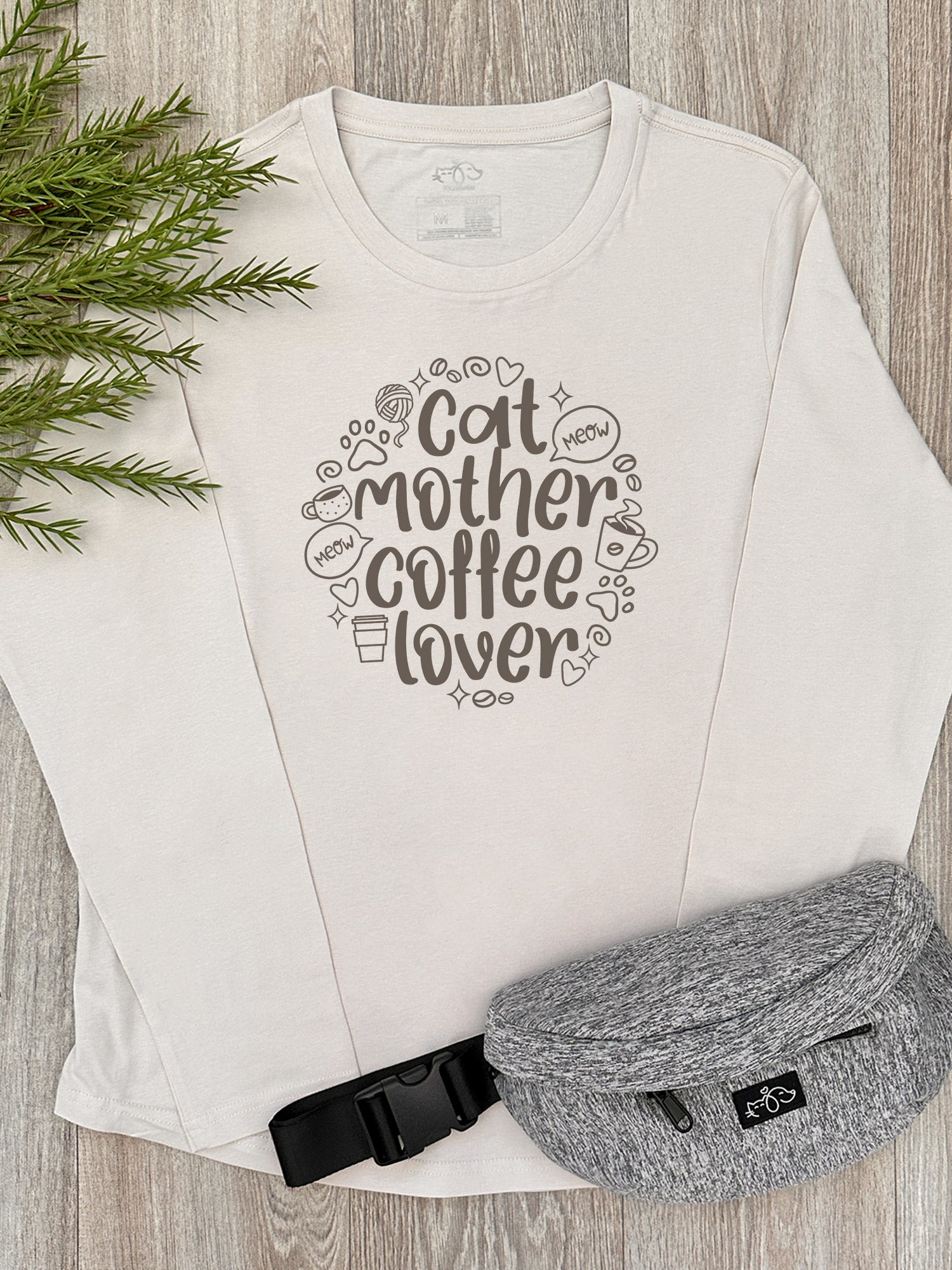 Cat Mother Coffee Lover Olivia Long Sleeve Tee