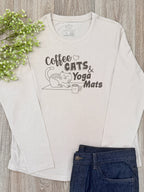 Coffee Cats & Yoga Mats Olivia Long Sleeve Tee