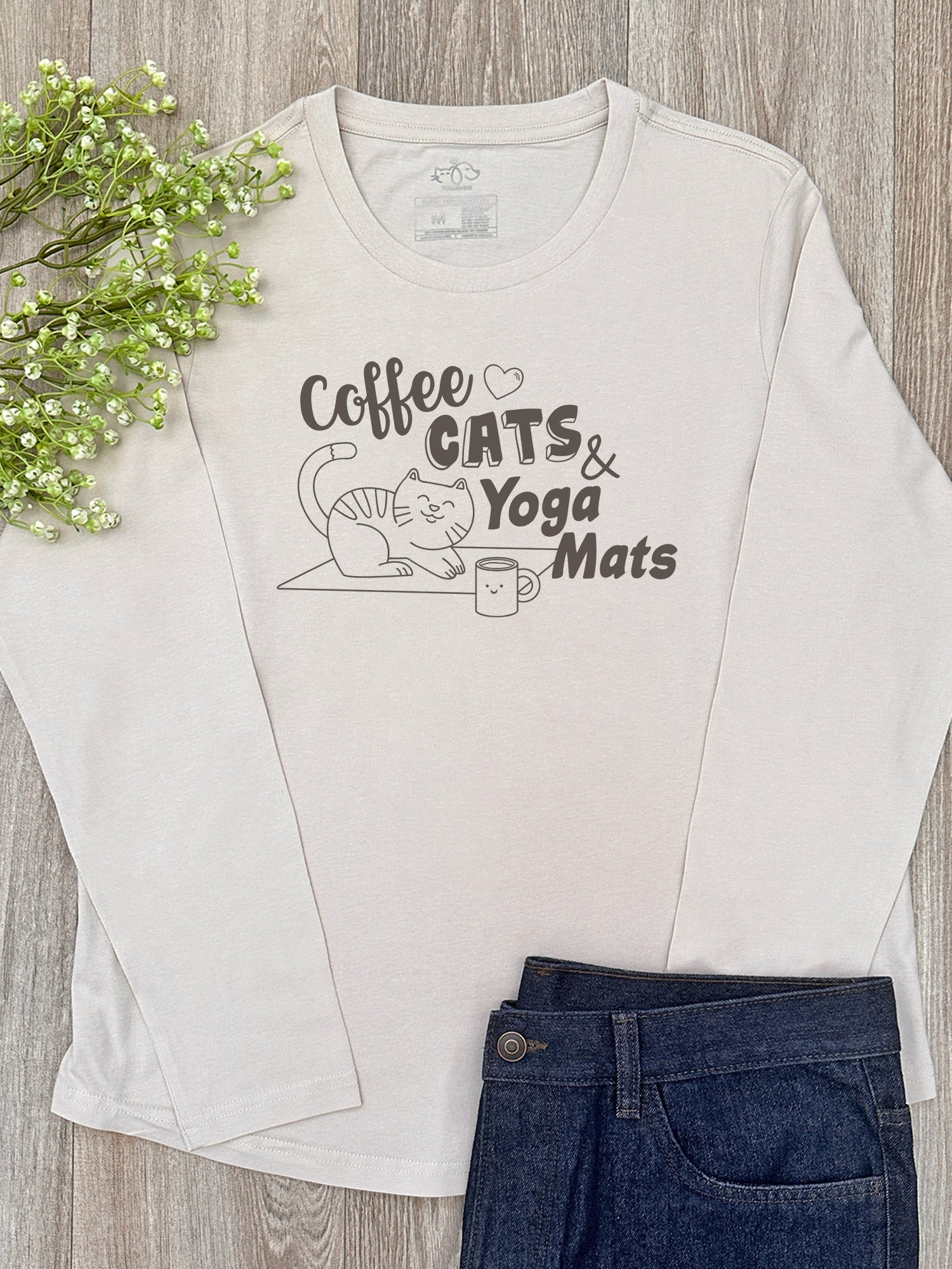 Coffee Cats & Yoga Mats Olivia Long Sleeve Tee