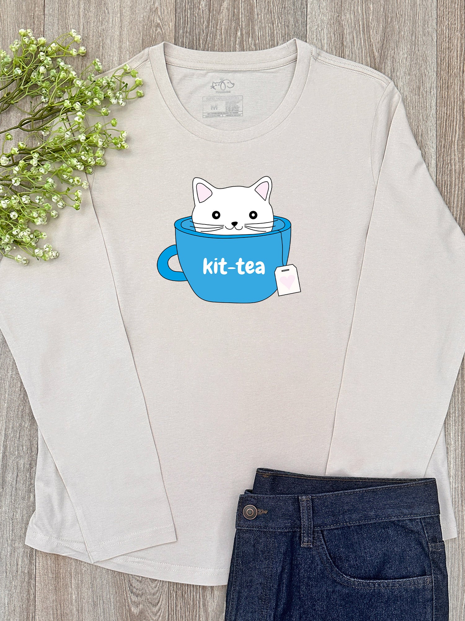 Kit-Tea Cat Olivia Long Sleeve Tee