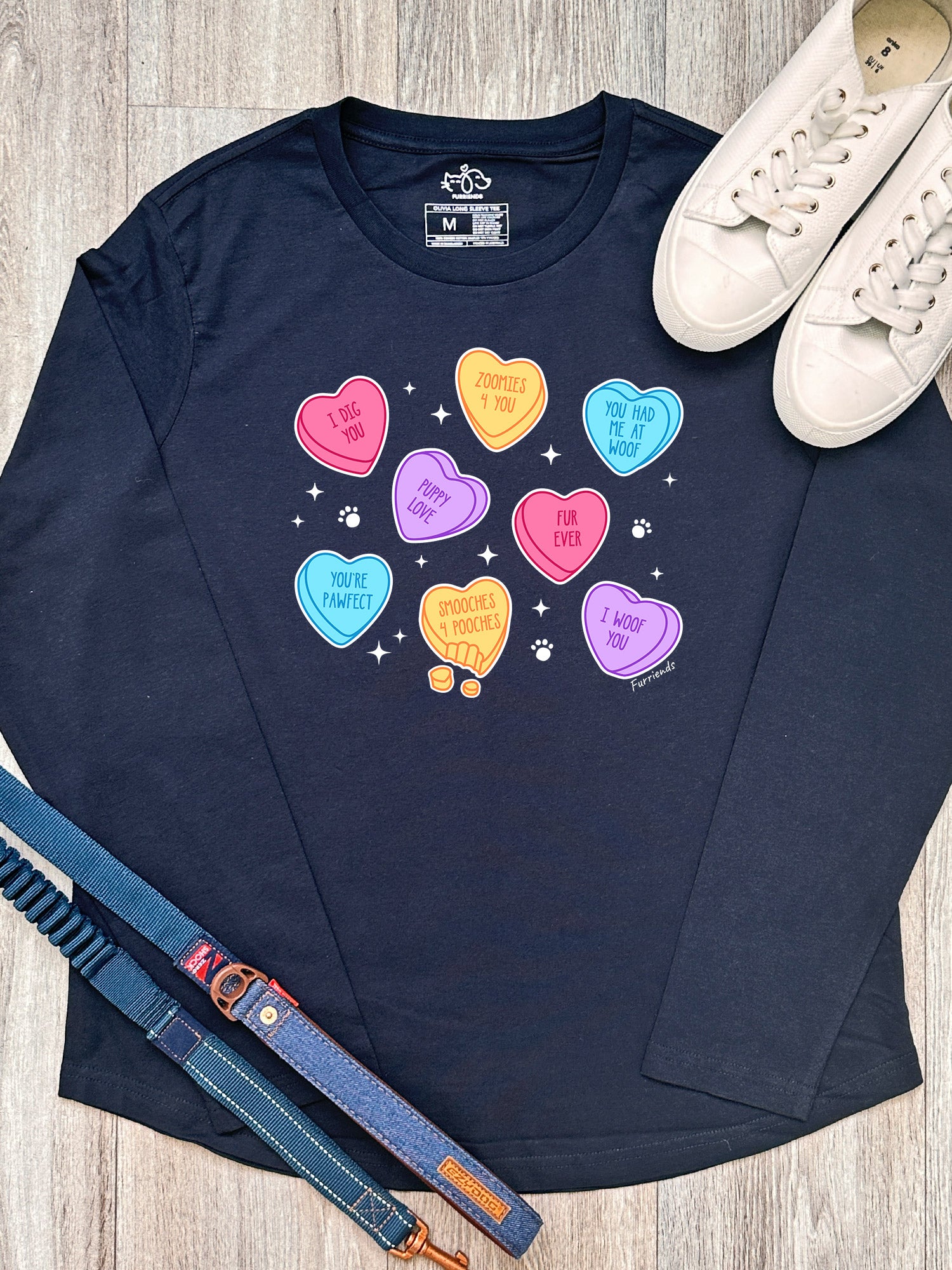 Candy Hearts - Dog Olivia Long Sleeve Tee