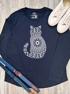 Cat Mandala Olivia Long Sleeve Tee
