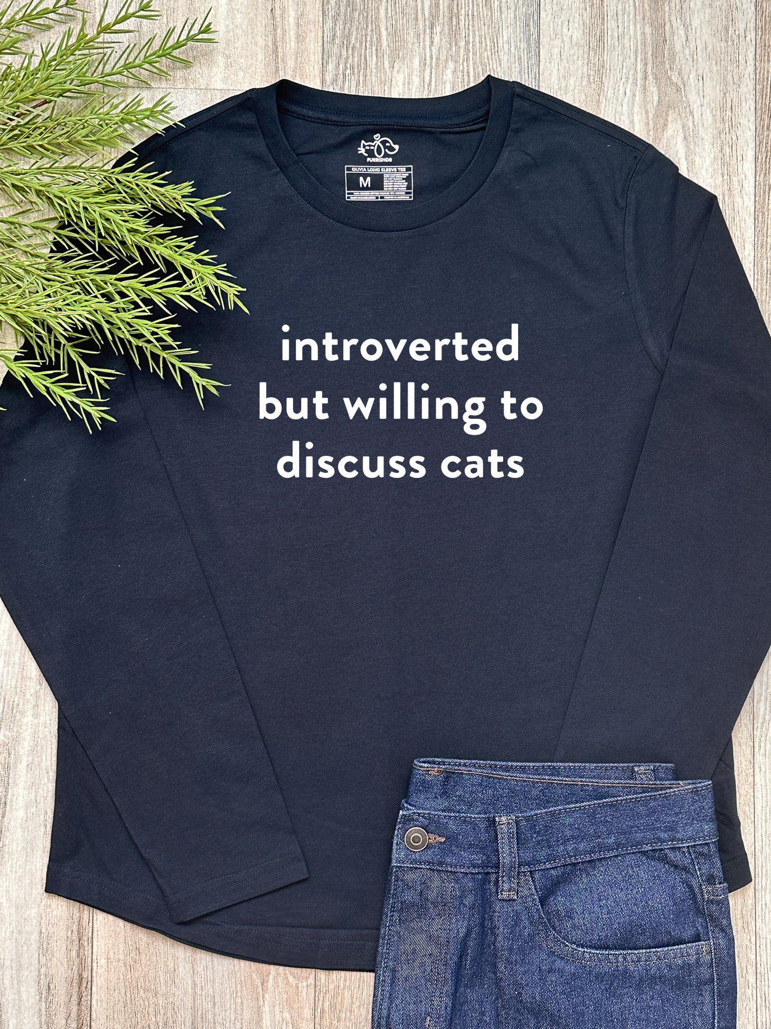 Introverted But Willing To Discuss Cats Olivia Long Sleeve Tee