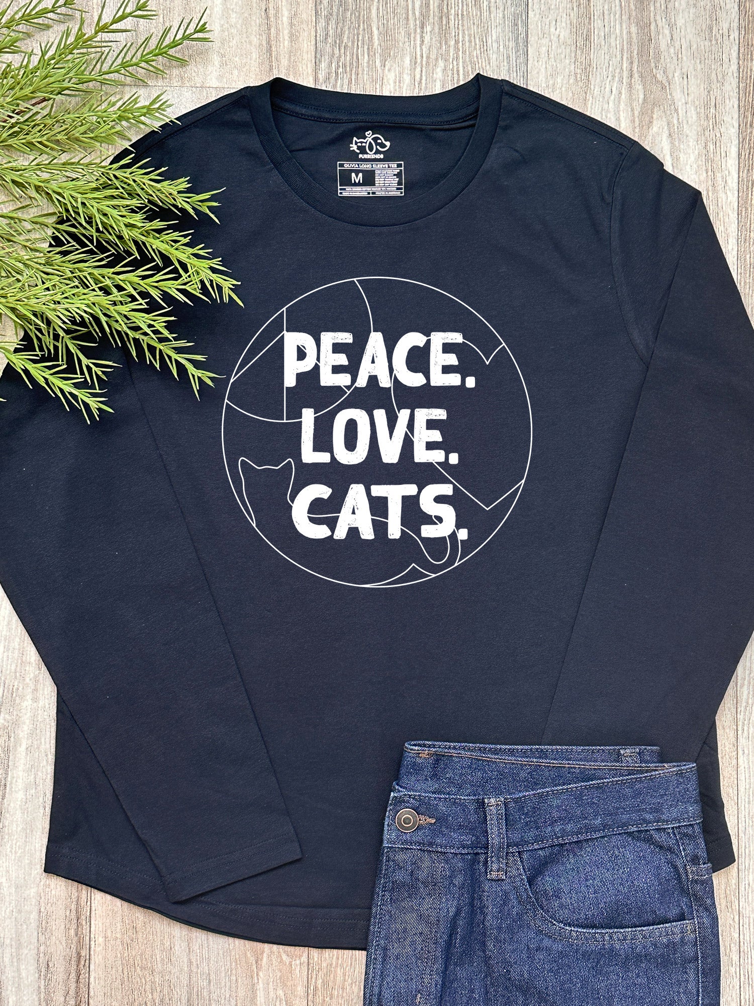 Peace. Love. Cats. Olivia Long Sleeve Tee