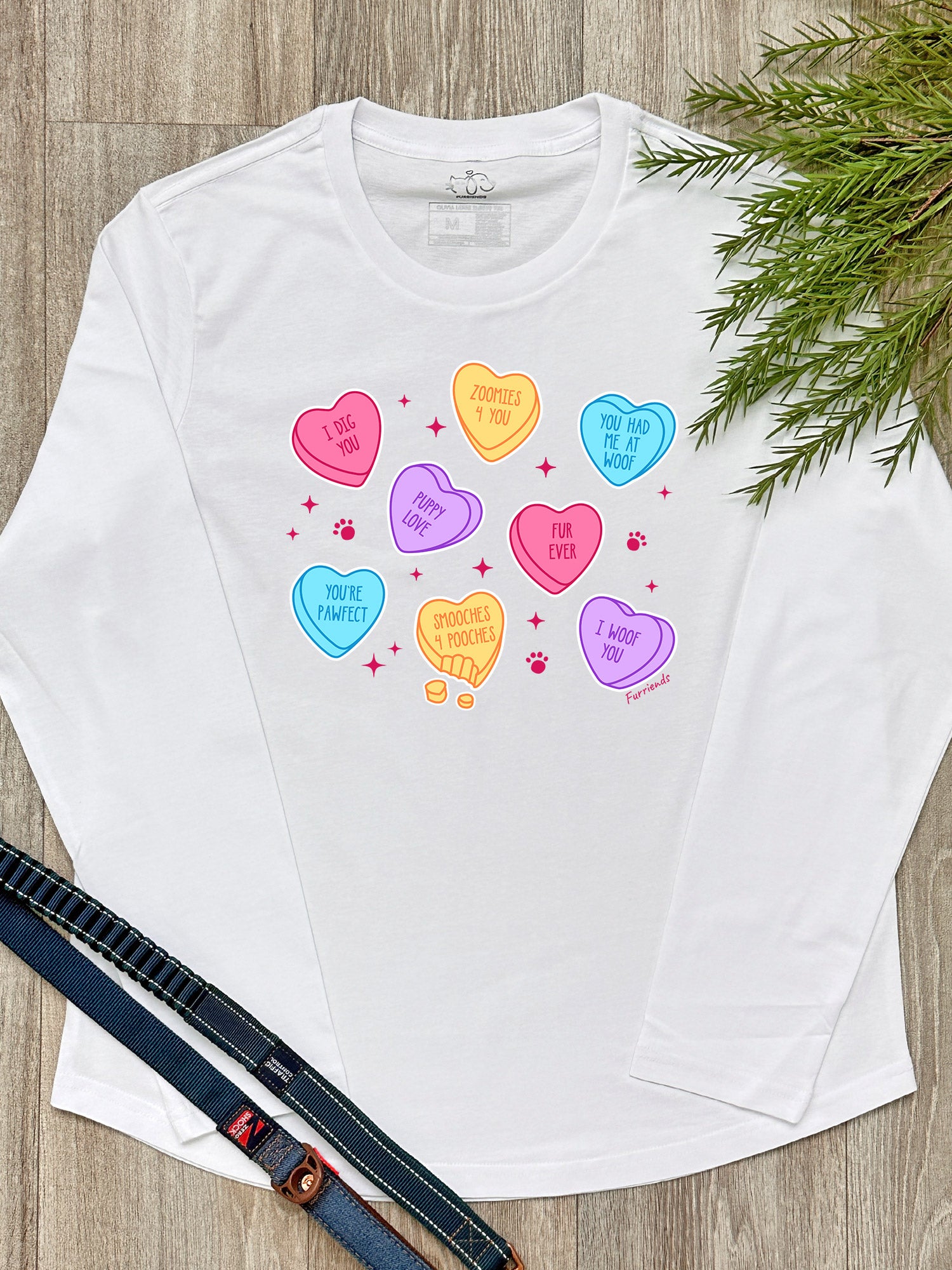 Candy Hearts - Dog Olivia Long Sleeve Tee