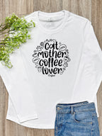 Cat Mother Coffee Lover Olivia Long Sleeve Tee