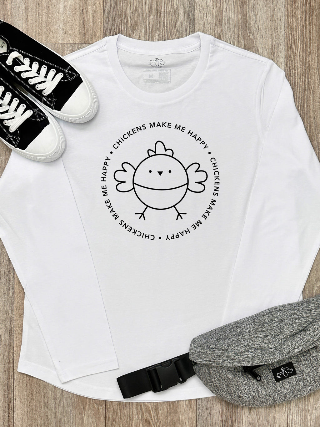 Chickens Make Me Happy Olivia Long Sleeve Tee