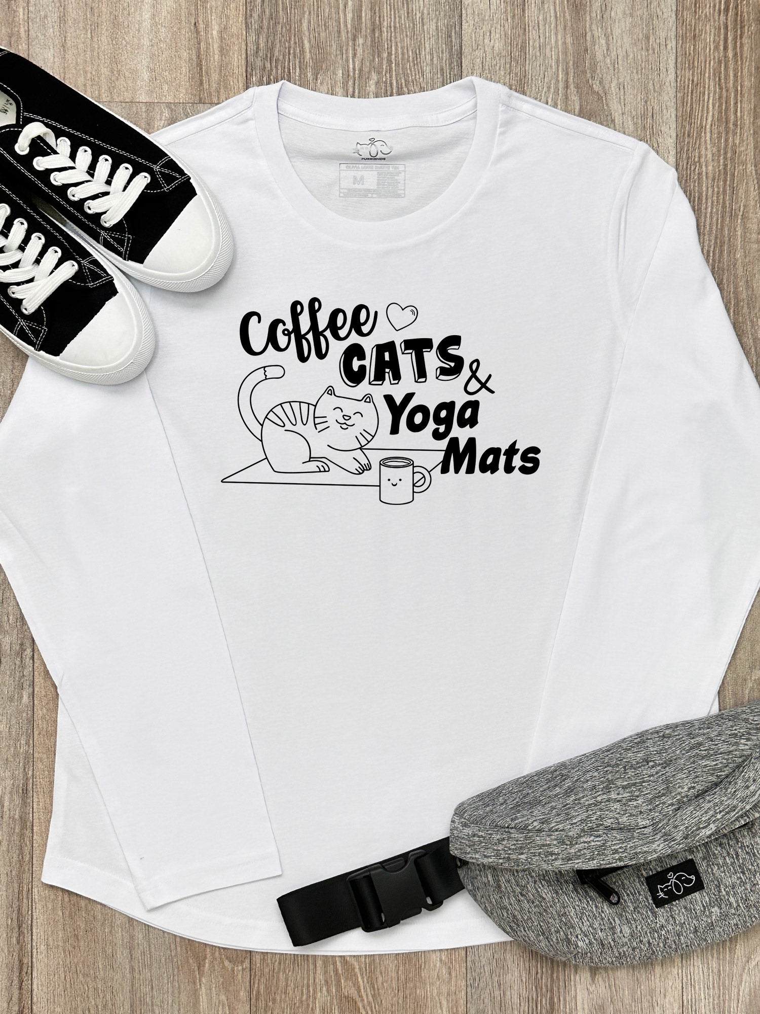 Coffee Cats & Yoga Mats Olivia Long Sleeve Tee