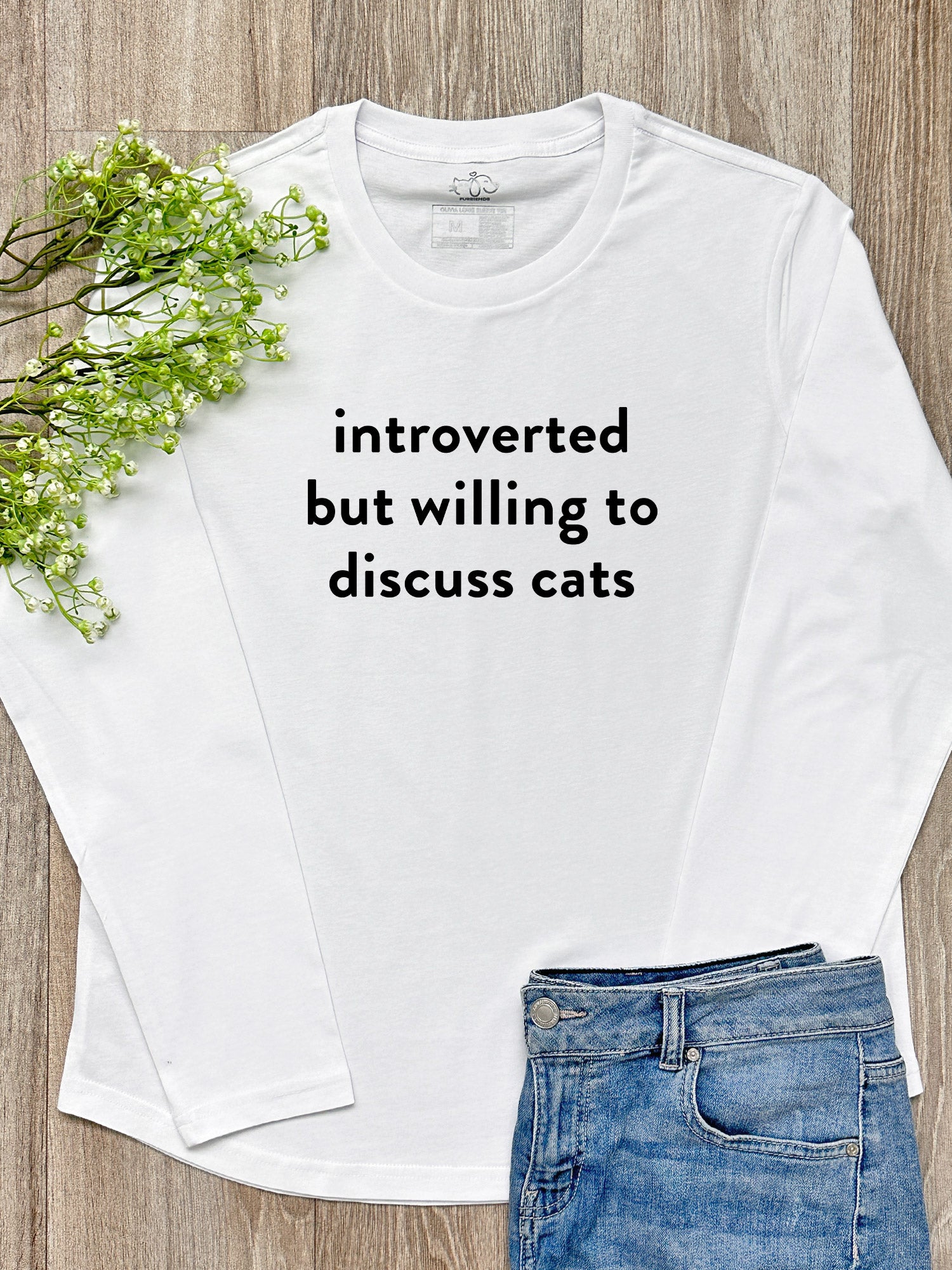 Introverted But Willing To Discuss Cats Olivia Long Sleeve Tee