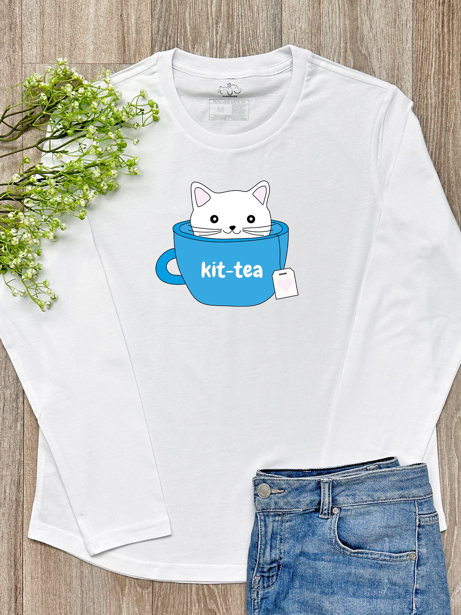 Kit-Tea Cat Olivia Long Sleeve Tee