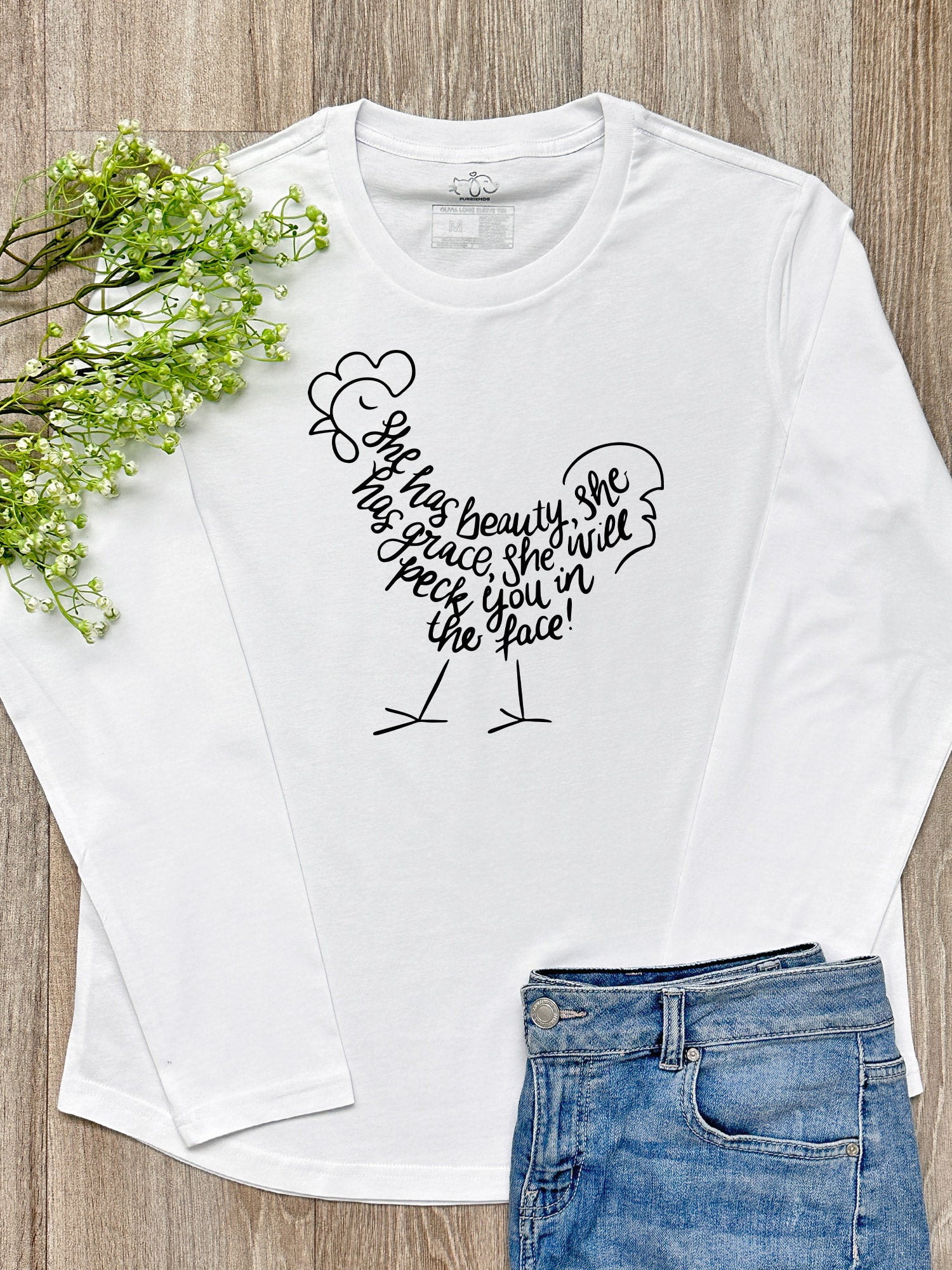 Peck You In The Face Olivia Long Sleeve Tee