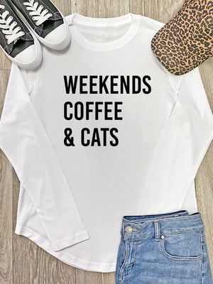 Weekends Coffee & Cats Olivia Long Sleeve Tee