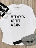 Weekends Coffee & Cats Olivia Long Sleeve Tee