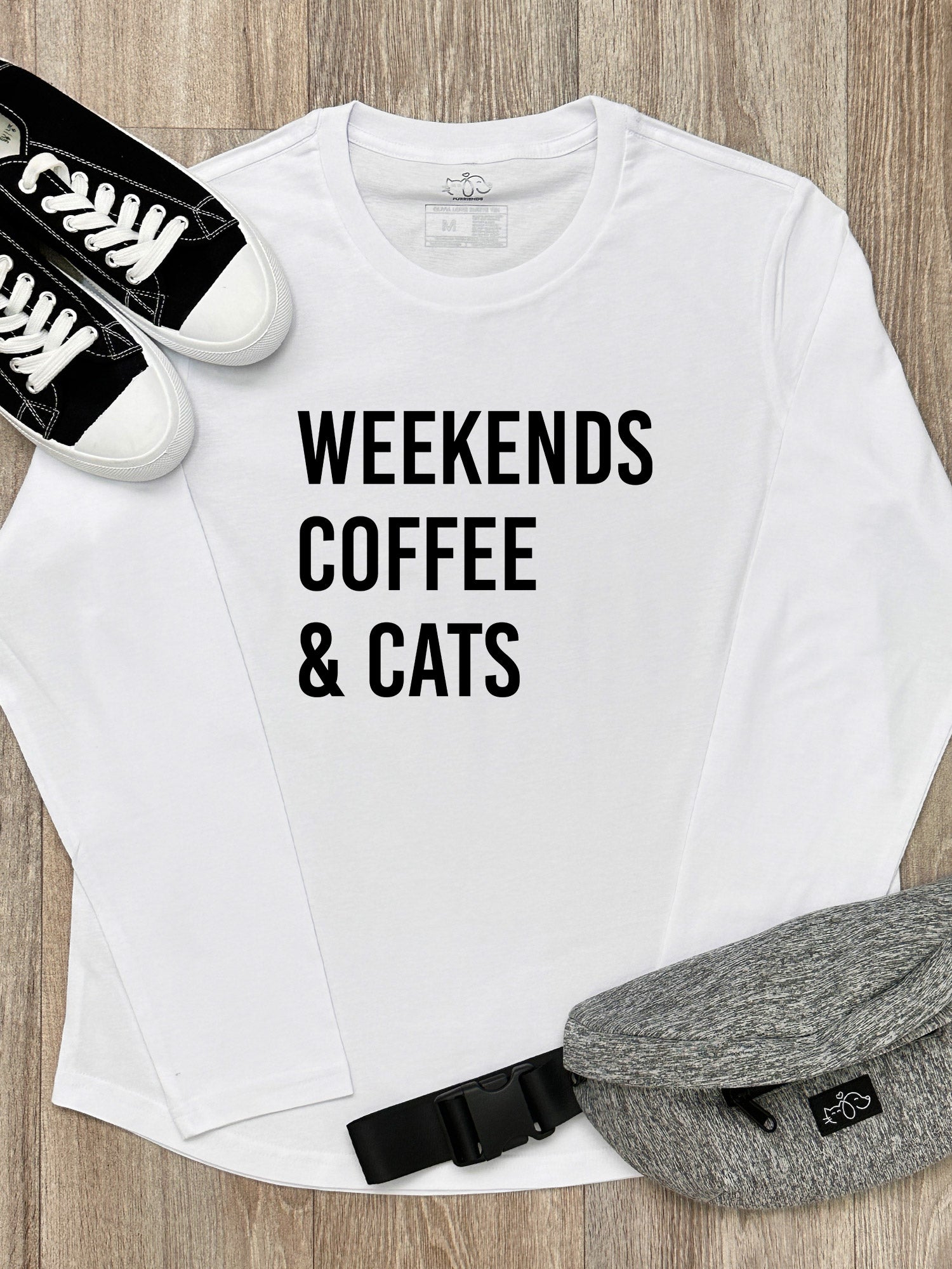 Weekends Coffee & Cats Olivia Long Sleeve Tee