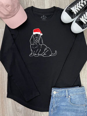 Basset Hound Christmas Edition Olivia Long Sleeve Tee