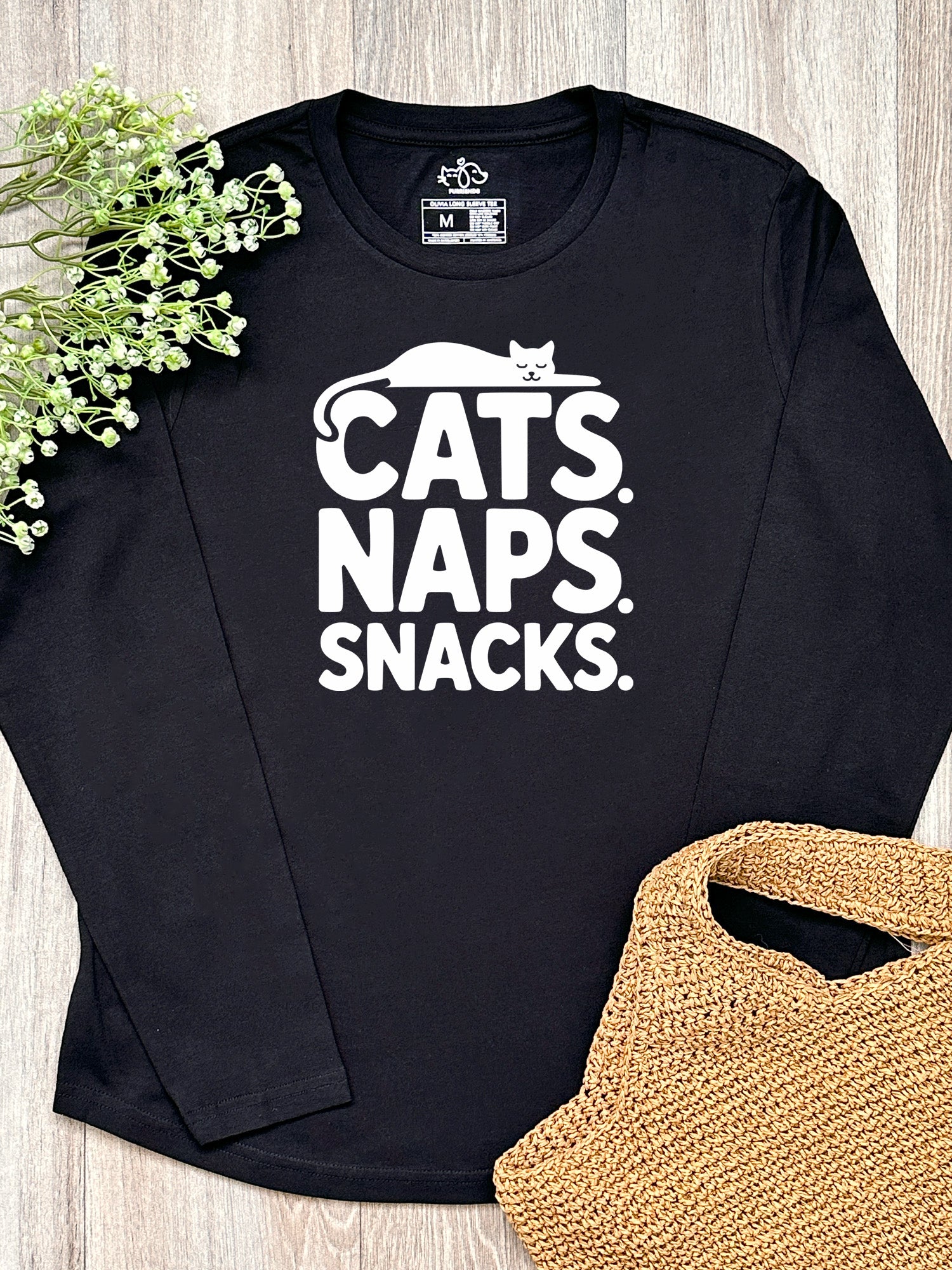 Cats. Naps. Snacks. Olivia Long Sleeve Tee