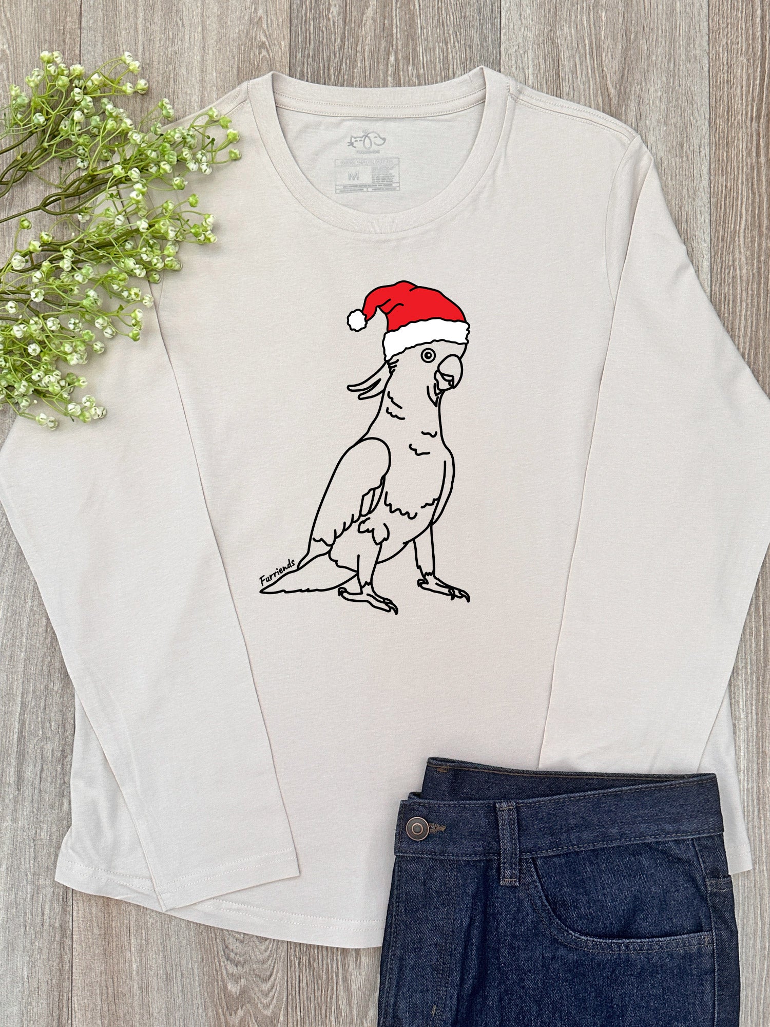Sulphur-Crested Cockatoo Christmas Edition Olivia Long Sleeve Tee