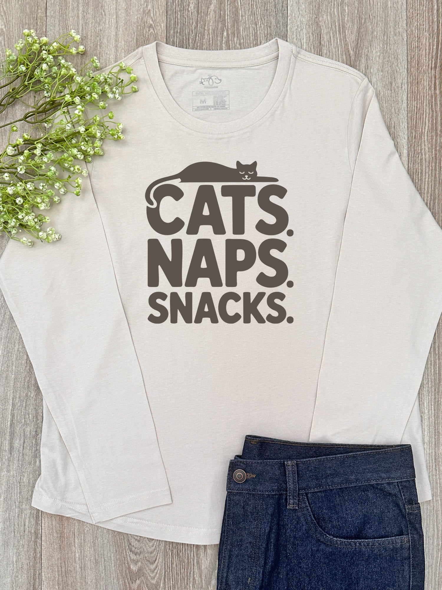 Cats. Naps. Snacks. Olivia Long Sleeve Tee