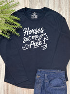 Horses Set Me Free Olivia Long Sleeve Tee