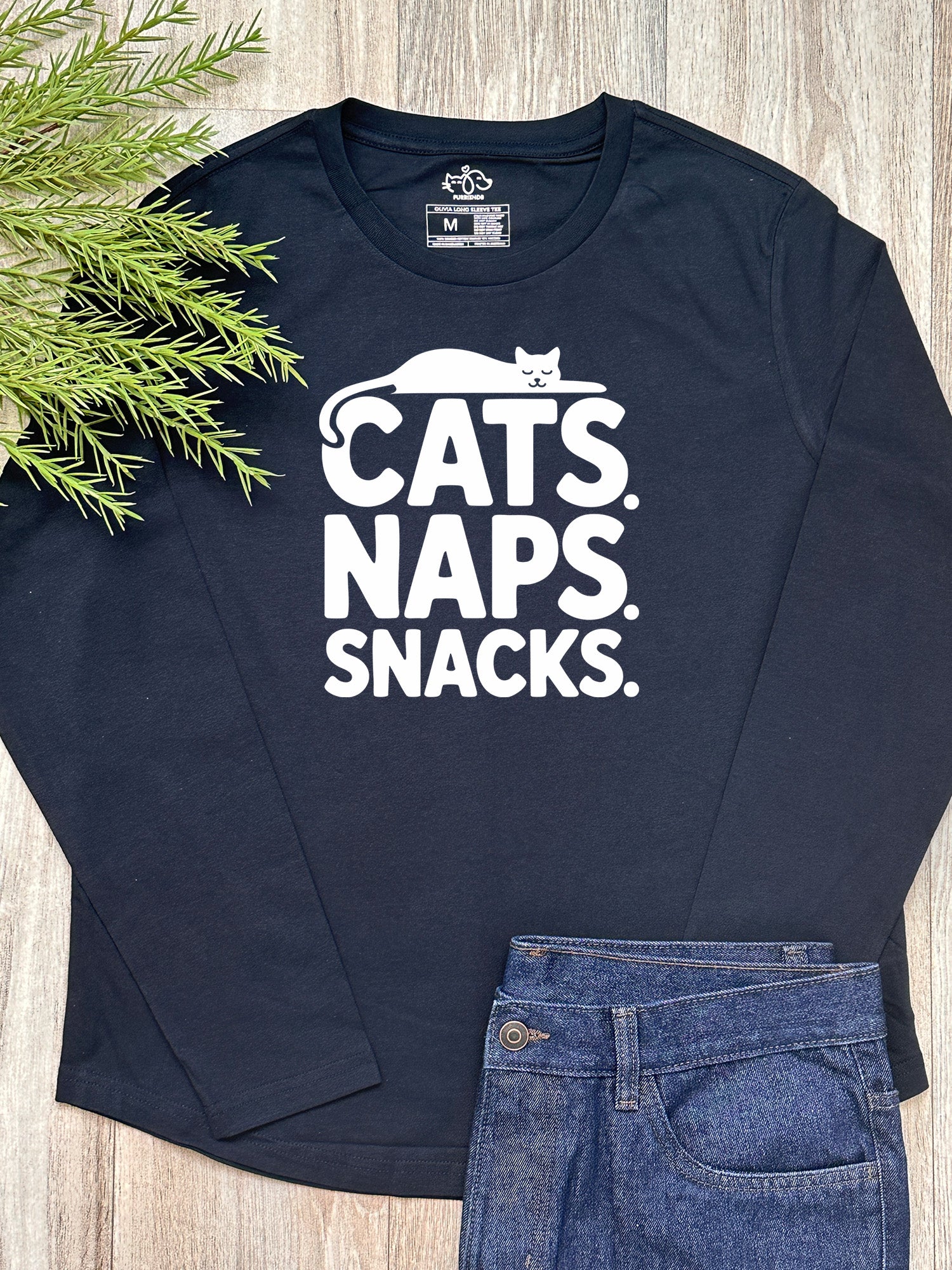 Cats. Naps. Snacks. Olivia Long Sleeve Tee