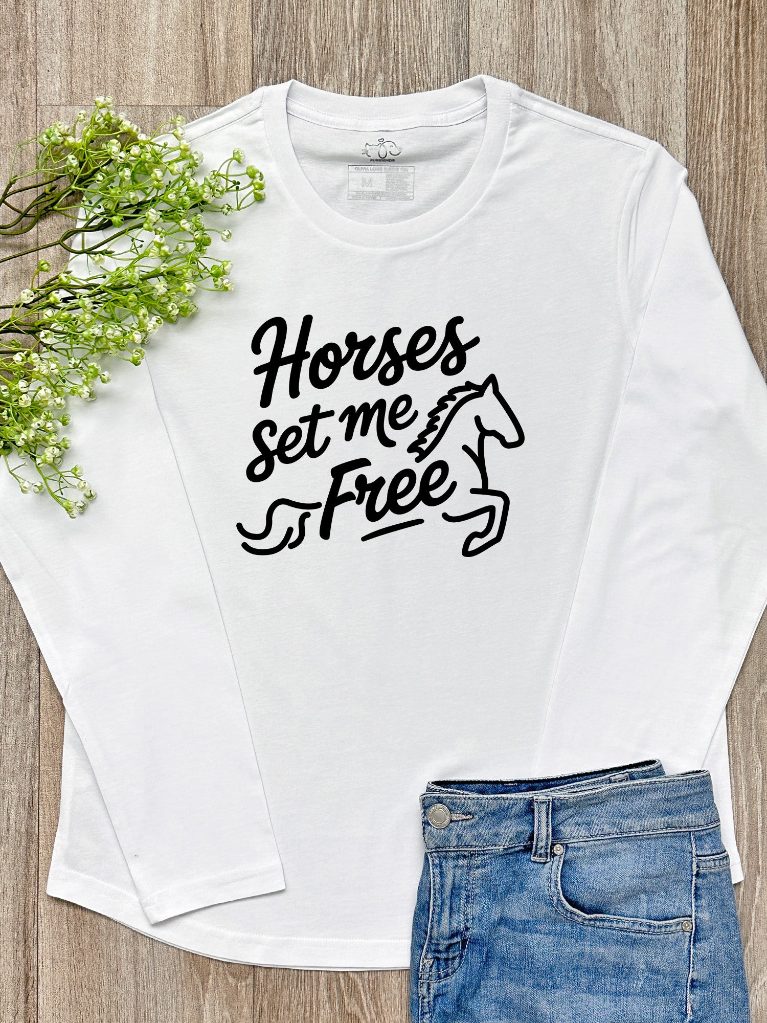 Horses Set Me Free Olivia Long Sleeve Tee