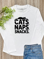 Cats. Naps. Snacks. Olivia Long Sleeve Tee