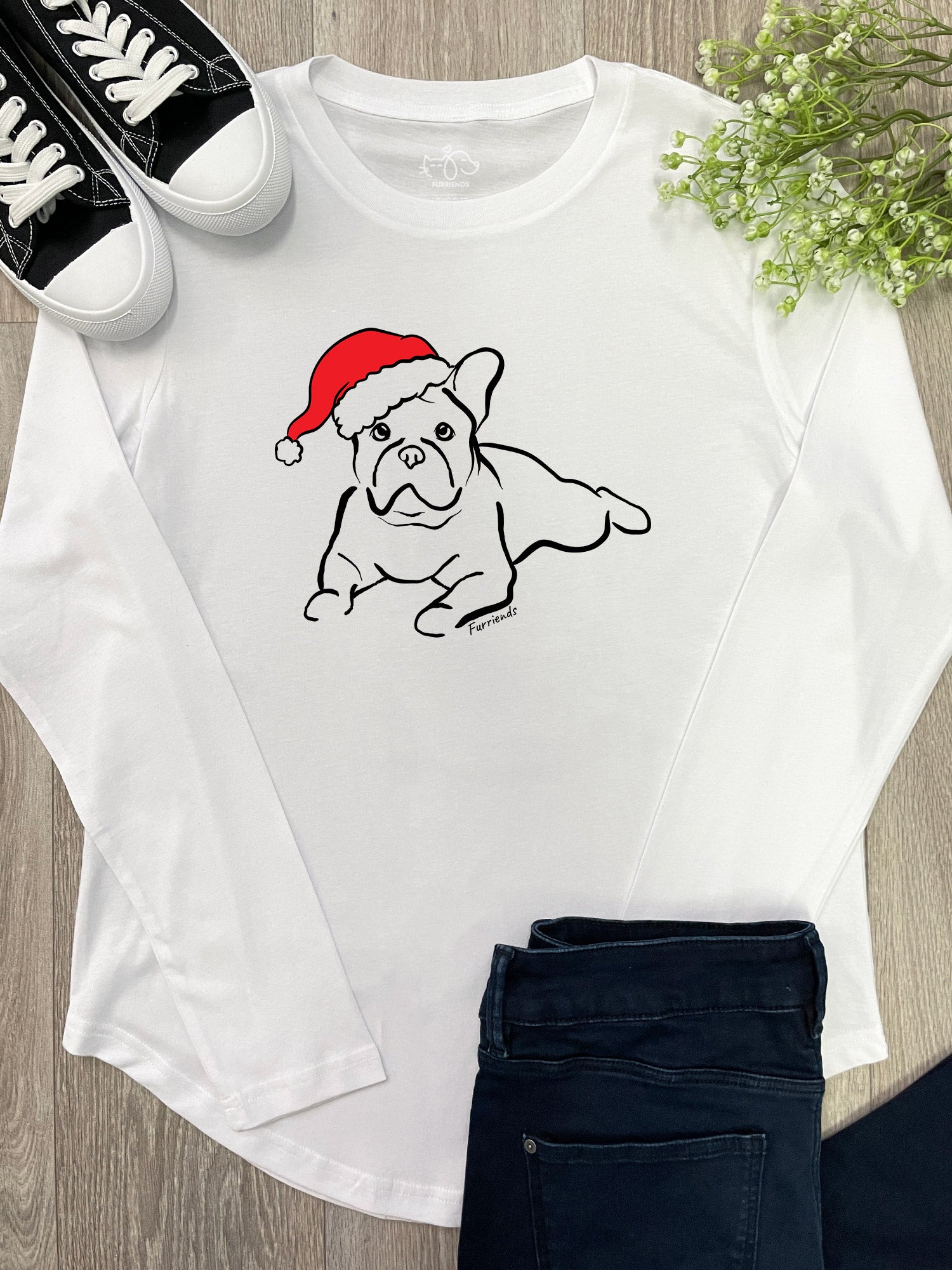 French bulldog christmas shirt top