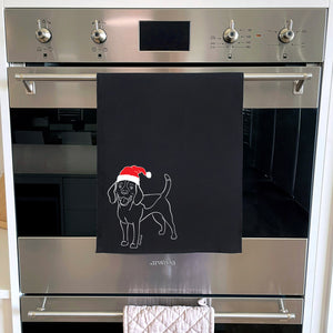 Beagle Christmas Edition Tea Towel