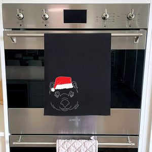 Wombat Christmas Edition Tea Towel