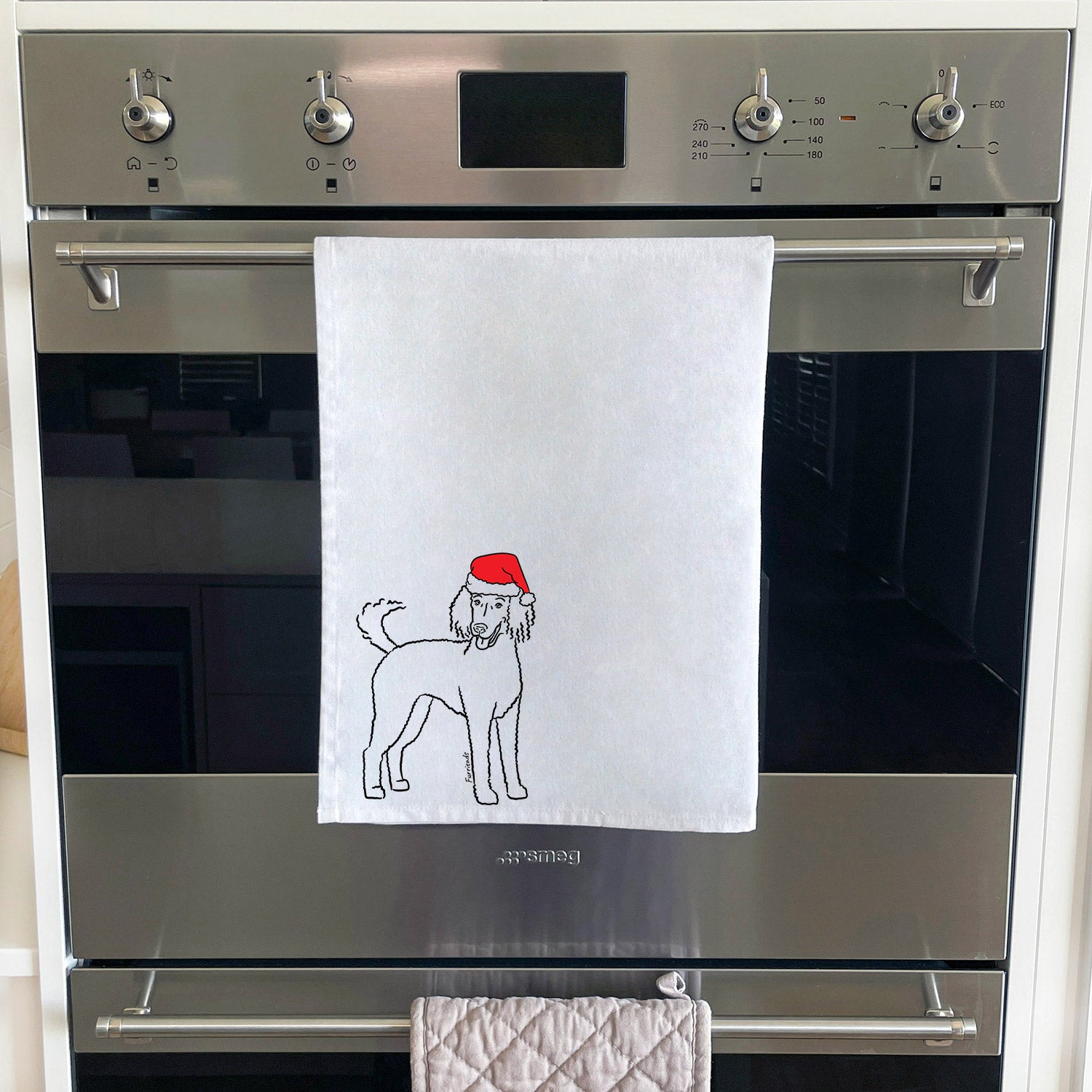 Poodle Christmas Edition Tea Towel