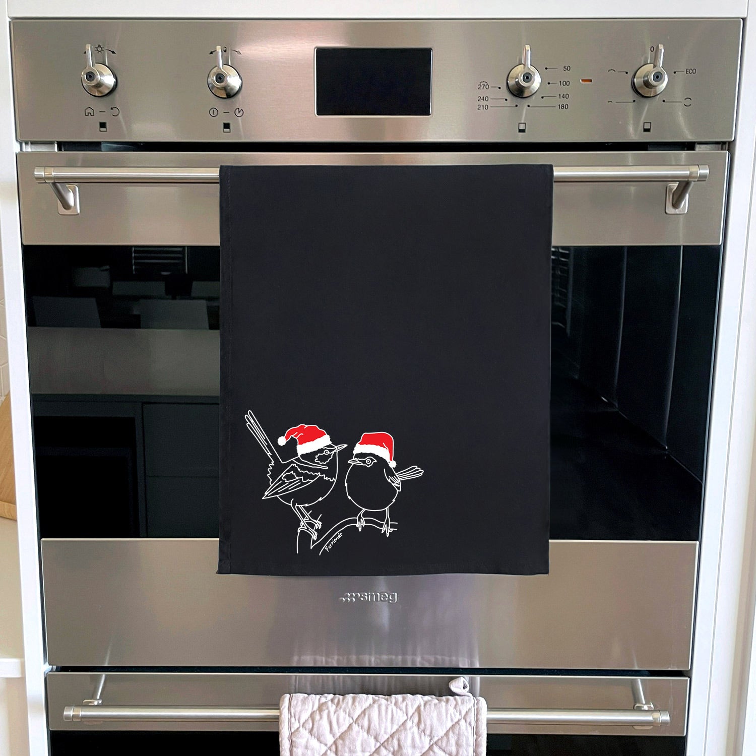 Superb Fairy Wren Christmas Edition Tea Towel