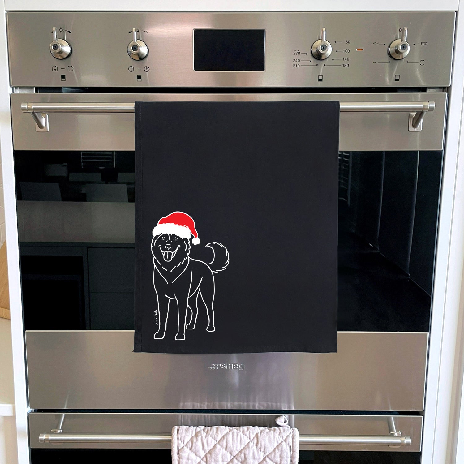 Husky Christmas Edition Tea Towel