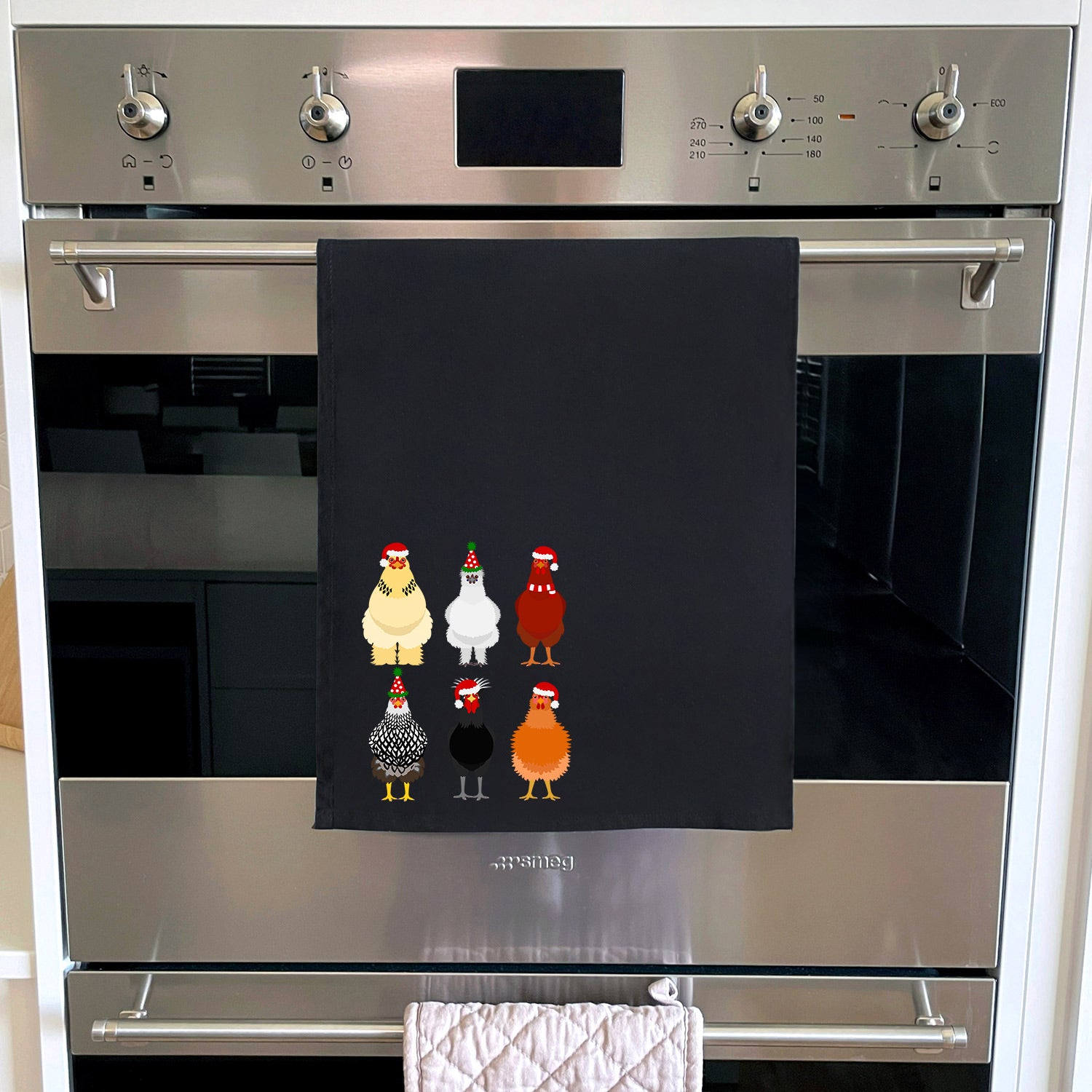 Merry Clucking Christmas Tea Towel