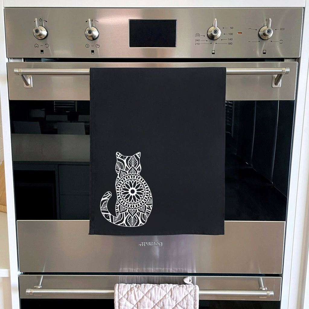 Cat Mandala Tea Towel