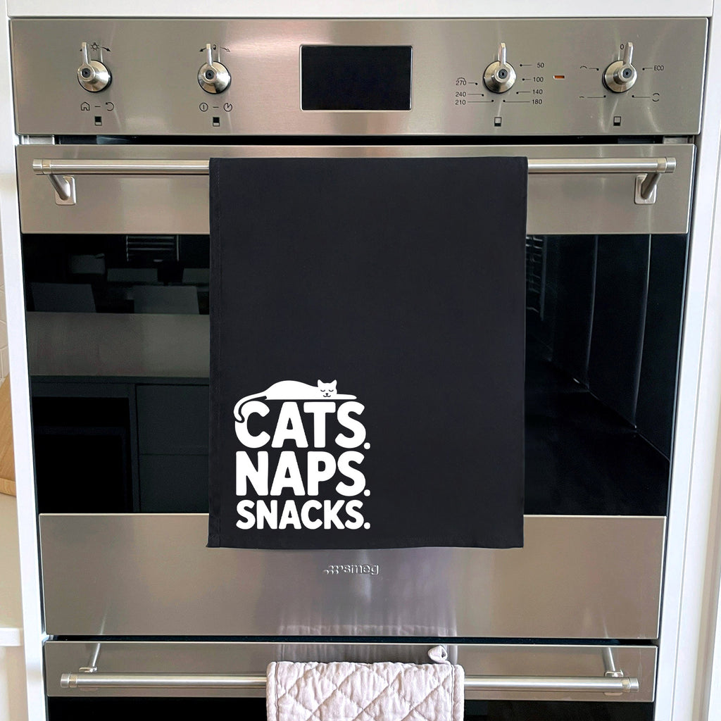 Cats. Naps. Snacks. Tea Towel