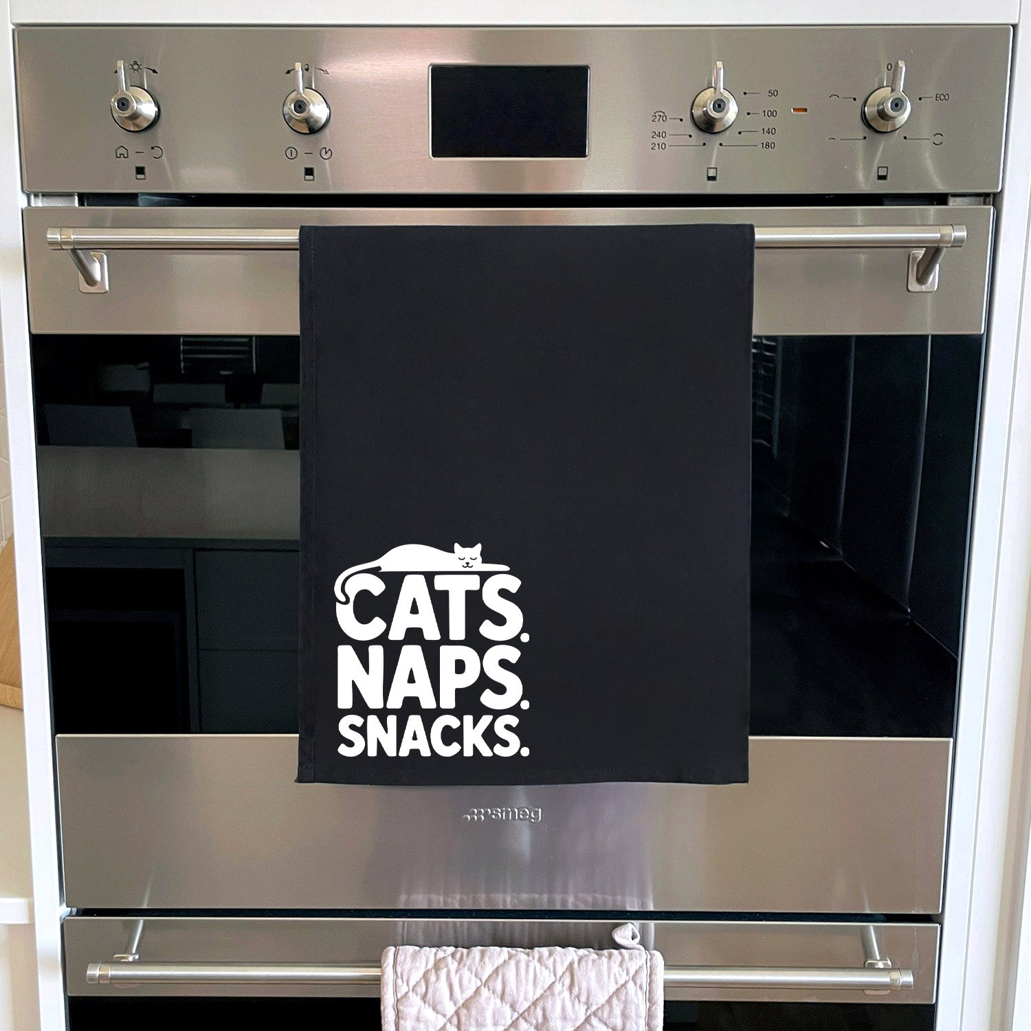 Cats. Naps. Snacks. Tea Towel