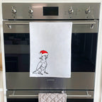 Sulphur-Crested Cockatoo Christmas Edition Tea Towel