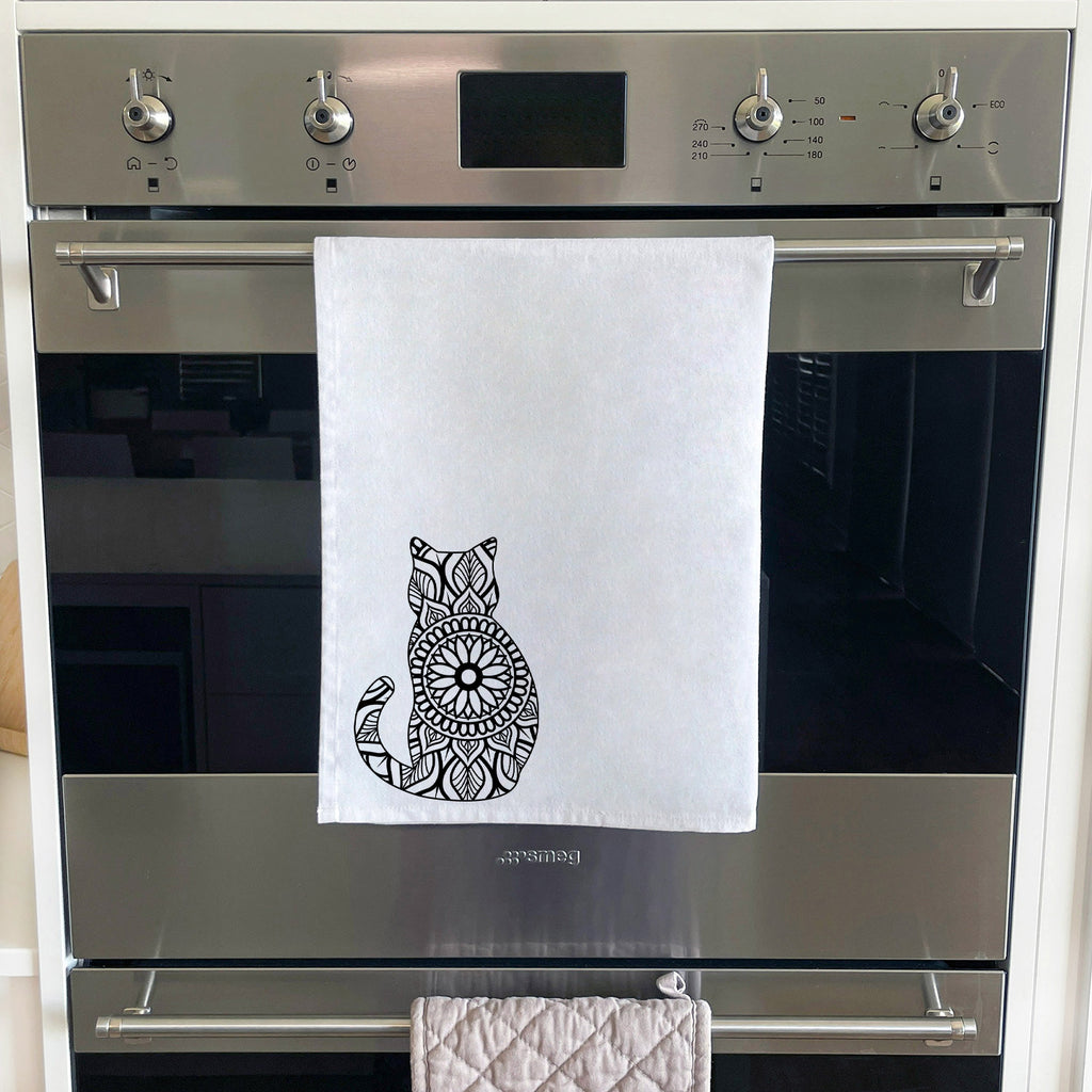 Cat Mandala Tea Towel
