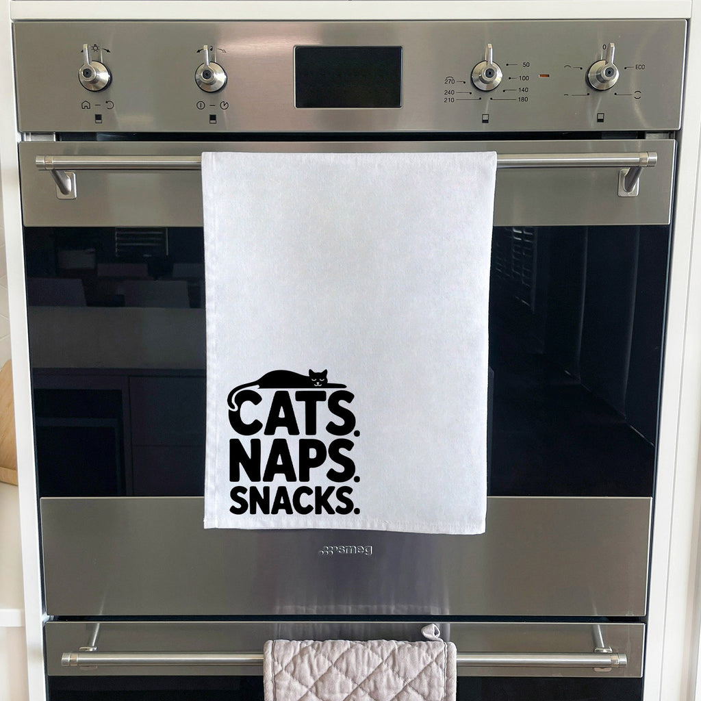 Cats. Naps. Snacks. Tea Towel