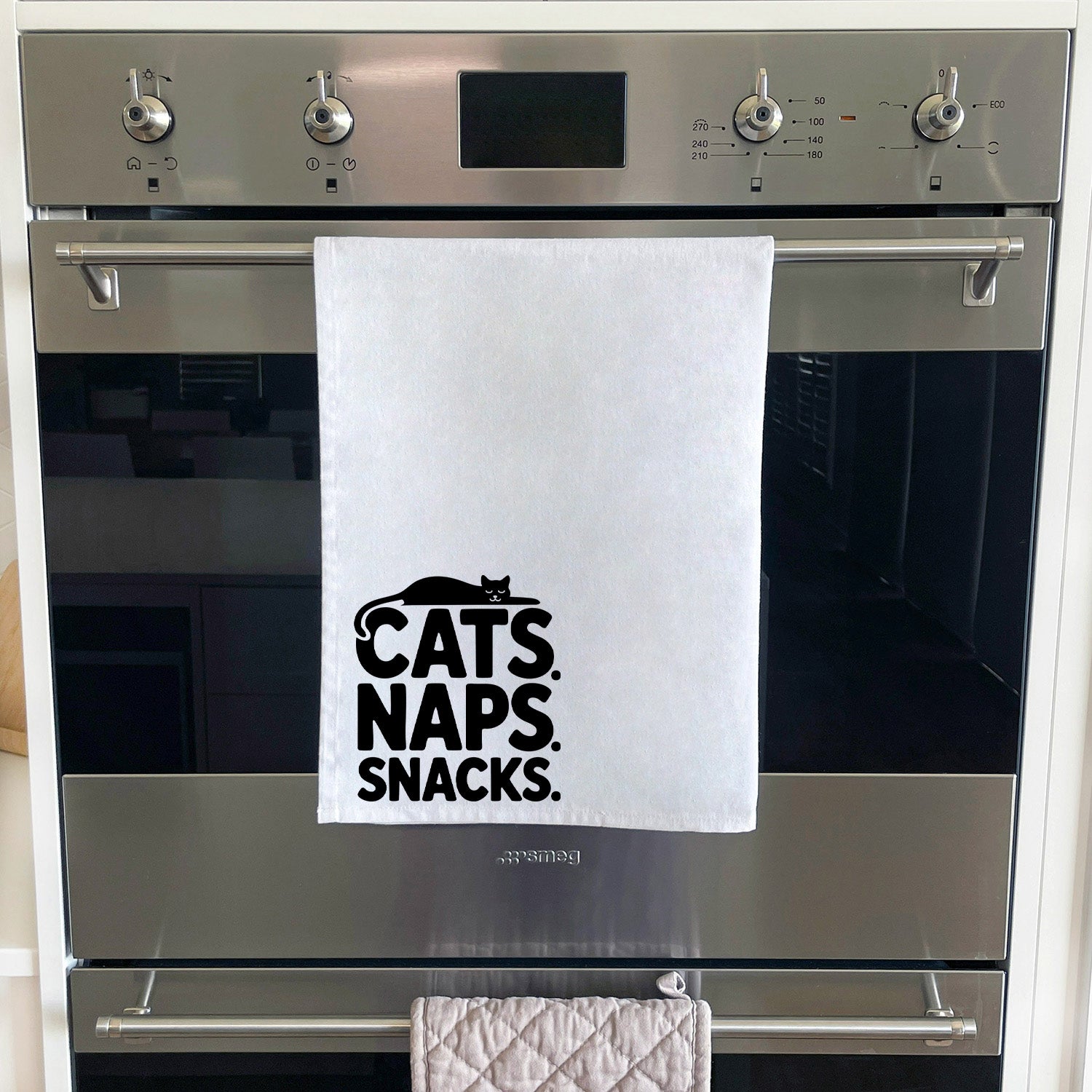 Cats. Naps. Snacks. Tea Towel
