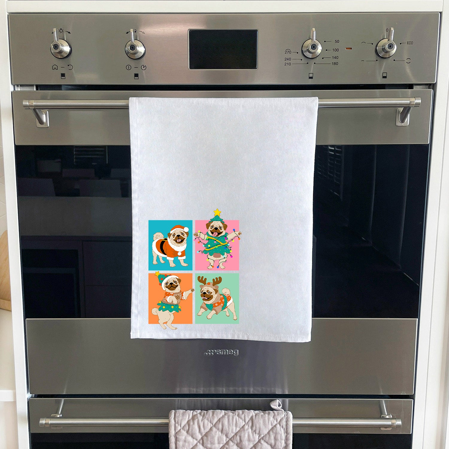 Pugmas Tea Towel