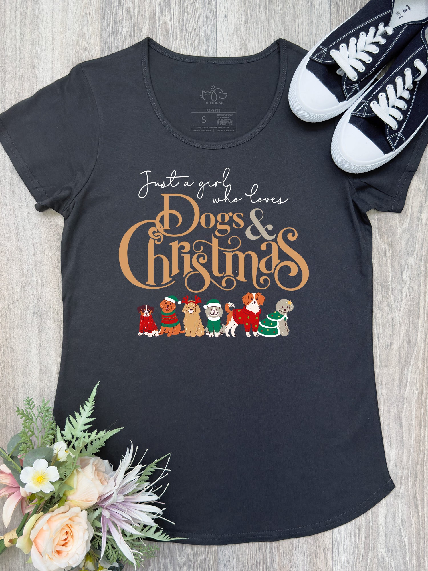 Just A Girl Who Loves Dogs & Christmas Remi Women's Tee