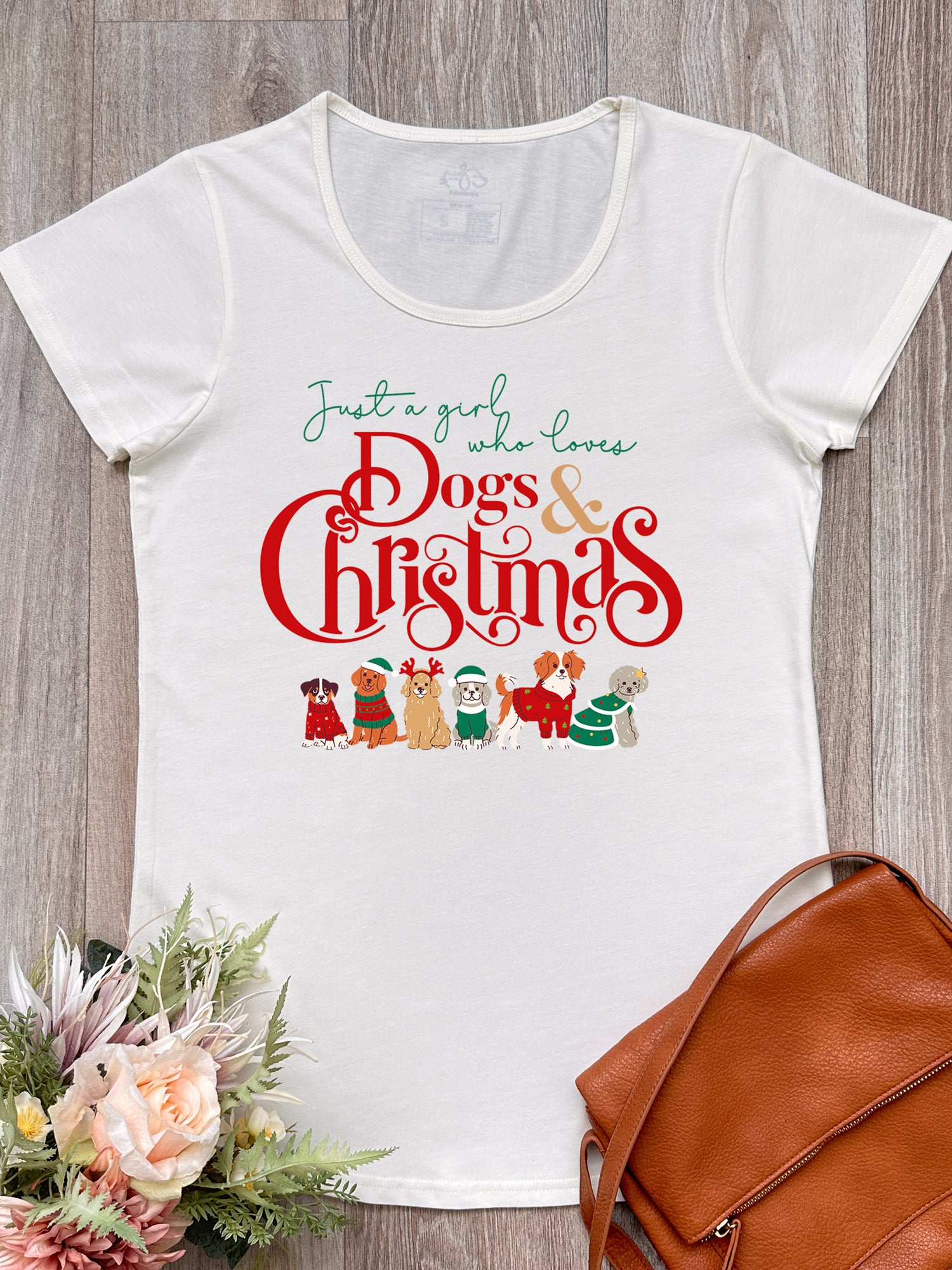 Just A Girl Who Loves Dogs & Christmas Remi Women's Tee