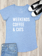 Weekends Coffee & Cats Remi Women's Tee